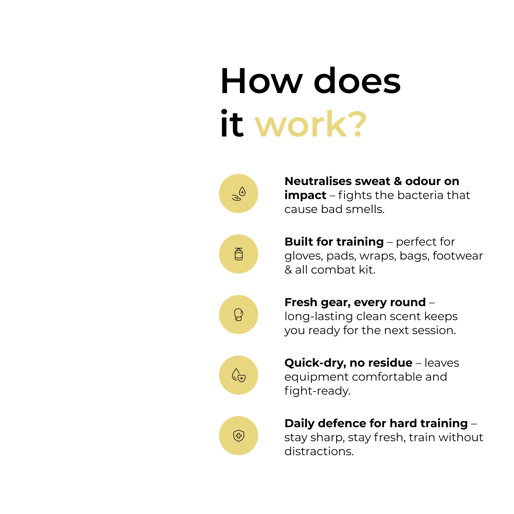 How FightProtect GloveGuard works – removes sweat odours and refreshes sportswear, gloves, footwear, and gym gear.